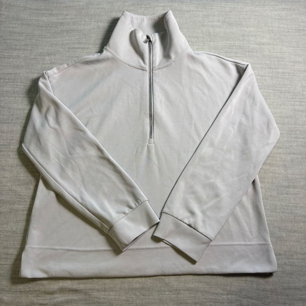 Athleta, Quarter Zip Sweatshirt, Size S, Gray, Activewear Pullover, MSRP $89
